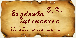 Bogdanka Kulinčević vizit kartica